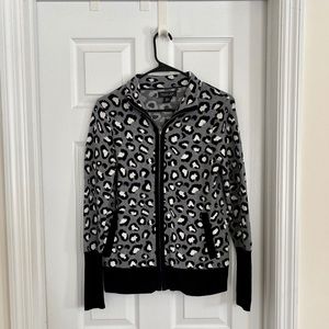 Rachel Zoe Leopard Print Cardigan - Zip Up